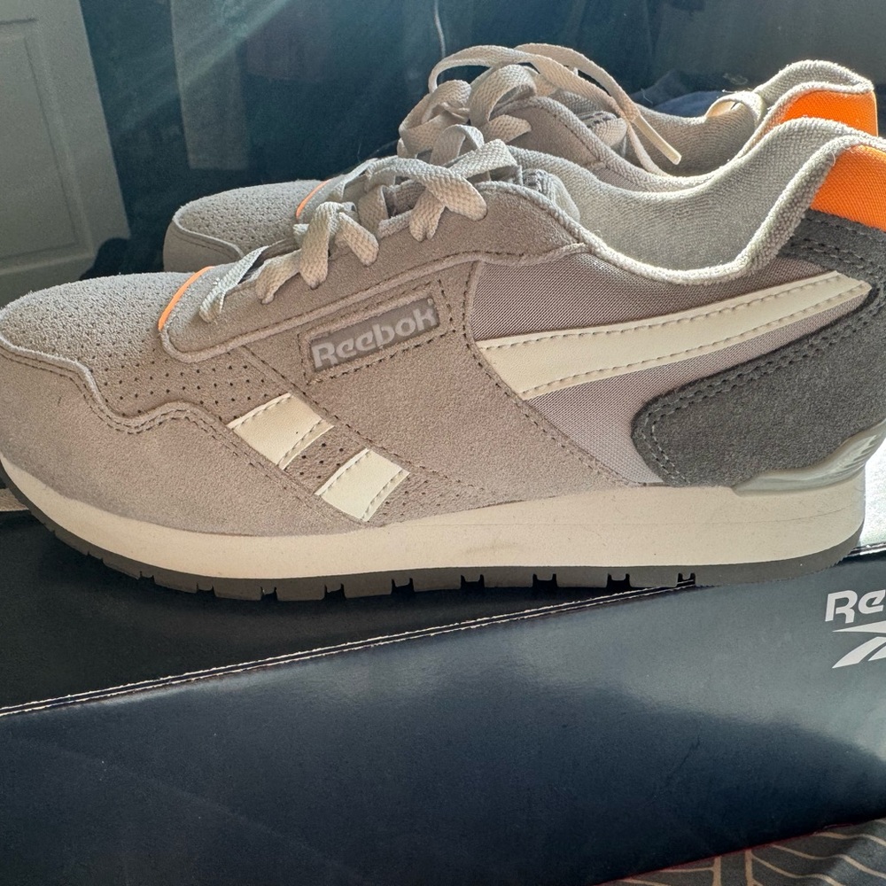 Reebok Women’s Gray and Orange Work Sneakers